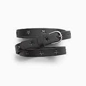 NWT Kids GAP star belt Sz M - black, silvertone buckle  15cm width  32"L